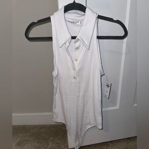 Abercrombie & Fitch Polo Bodysuit White Medium